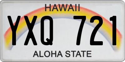 HI license plate YXQ721