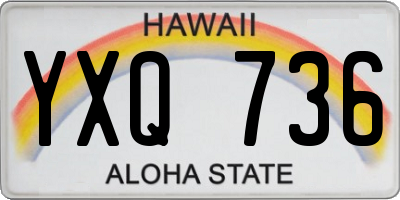 HI license plate YXQ736