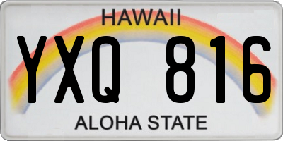 HI license plate YXQ816