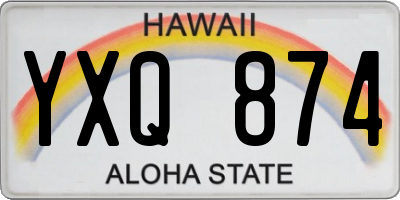 HI license plate YXQ874