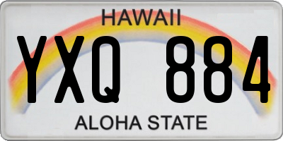 HI license plate YXQ884