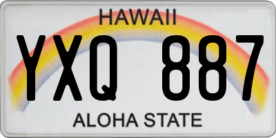 HI license plate YXQ887