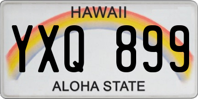 HI license plate YXQ899