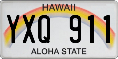 HI license plate YXQ911