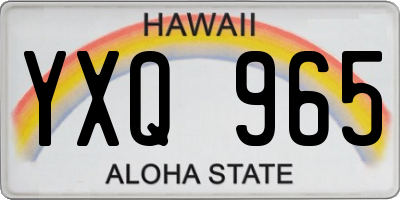 HI license plate YXQ965