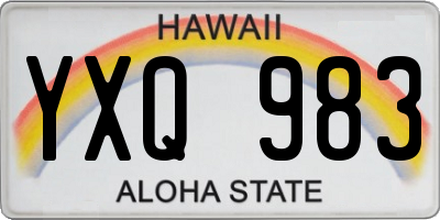 HI license plate YXQ983