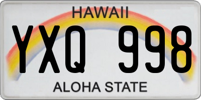 HI license plate YXQ998