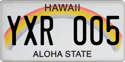 HI license plate YXR005
