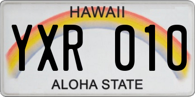 HI license plate YXR010