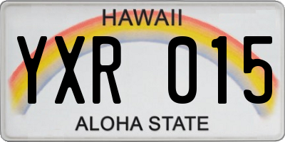 HI license plate YXR015