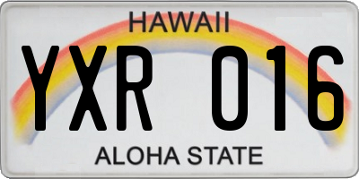 HI license plate YXR016