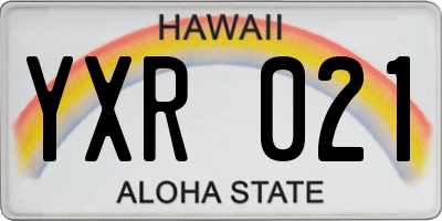 HI license plate YXR021