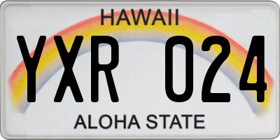 HI license plate YXR024