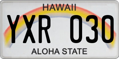 HI license plate YXR030