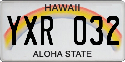 HI license plate YXR032