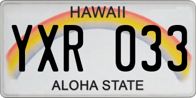 HI license plate YXR033