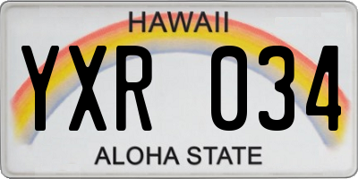 HI license plate YXR034