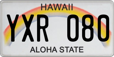 HI license plate YXR080