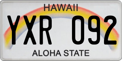 HI license plate YXR092