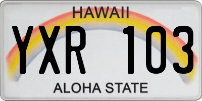 HI license plate YXR103
