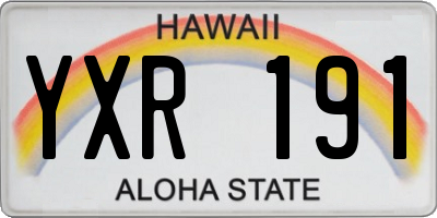 HI license plate YXR191