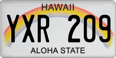 HI license plate YXR209