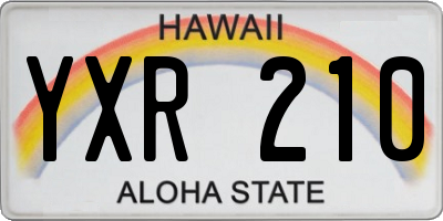 HI license plate YXR210