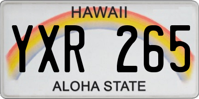 HI license plate YXR265
