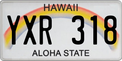 HI license plate YXR318