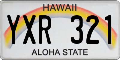 HI license plate YXR321