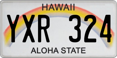 HI license plate YXR324