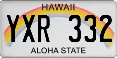 HI license plate YXR332