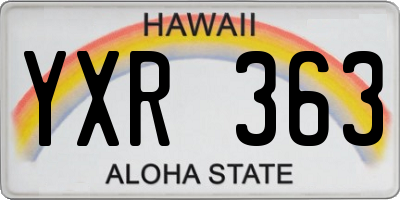 HI license plate YXR363