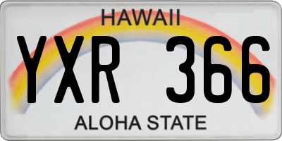 HI license plate YXR366