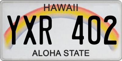 HI license plate YXR402