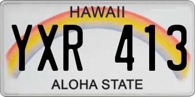 HI license plate YXR413