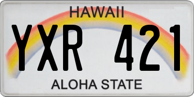 HI license plate YXR421