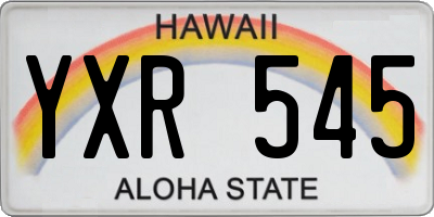 HI license plate YXR545