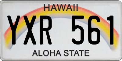 HI license plate YXR561