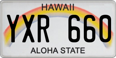 HI license plate YXR660