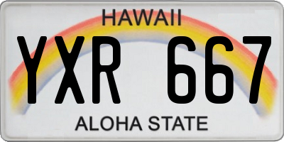 HI license plate YXR667