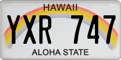 HI license plate YXR747