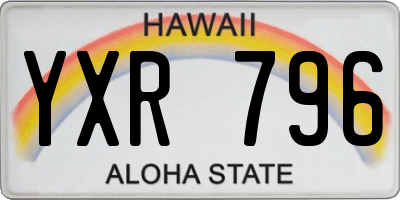 HI license plate YXR796