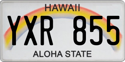 HI license plate YXR855