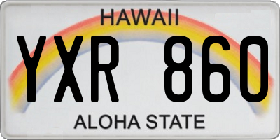HI license plate YXR860