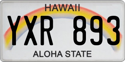 HI license plate YXR893