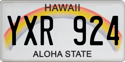HI license plate YXR924
