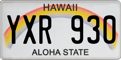 HI license plate YXR930