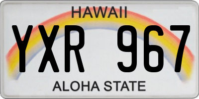 HI license plate YXR967