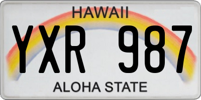 HI license plate YXR987